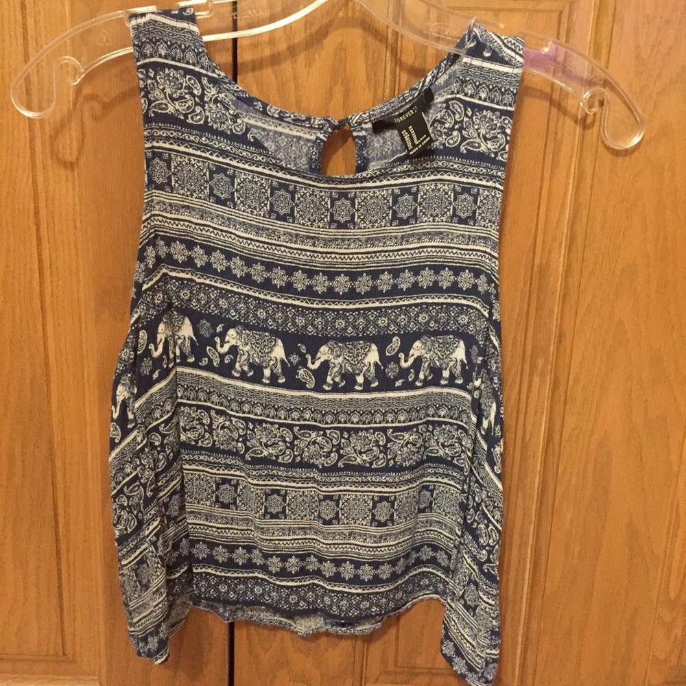 Printed cropped tank